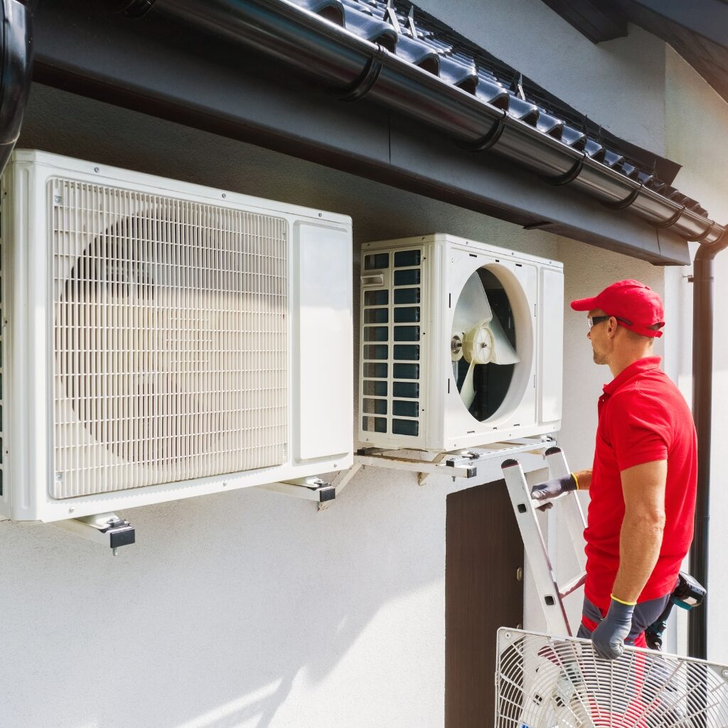 HVAC Technician performing air condition and heat pump units
