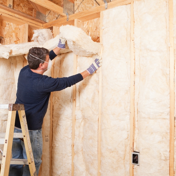 Insulating Wall with Fiberglass Batt